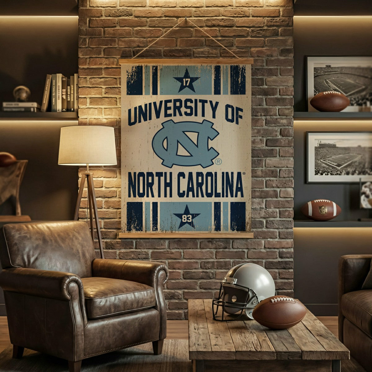Team Sports America Classic - University of North Carolina, Canvas Wall Tapestry, Large, 54x36