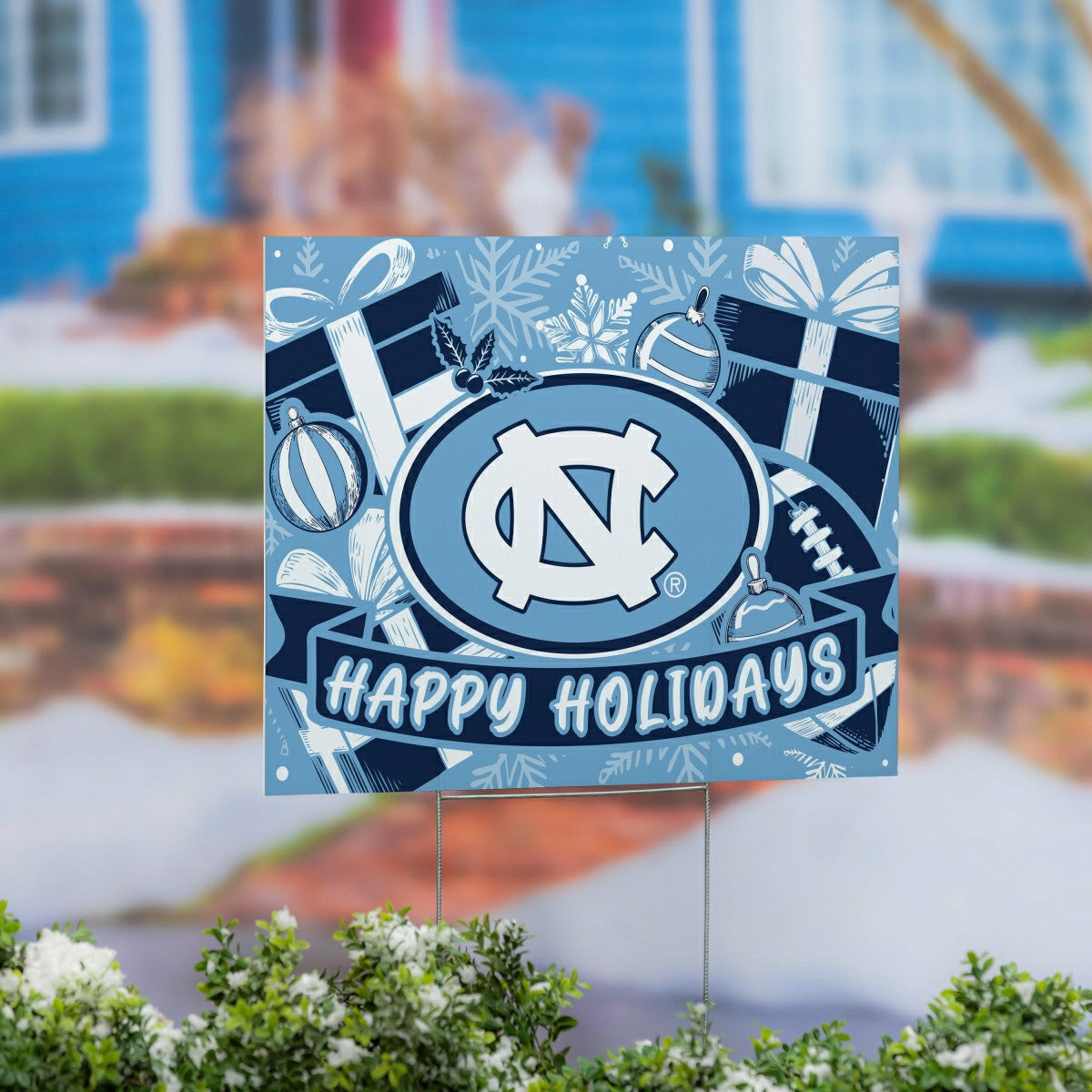 Team Sports America Everyday - University of North Carolina Yard Sign, Holiday