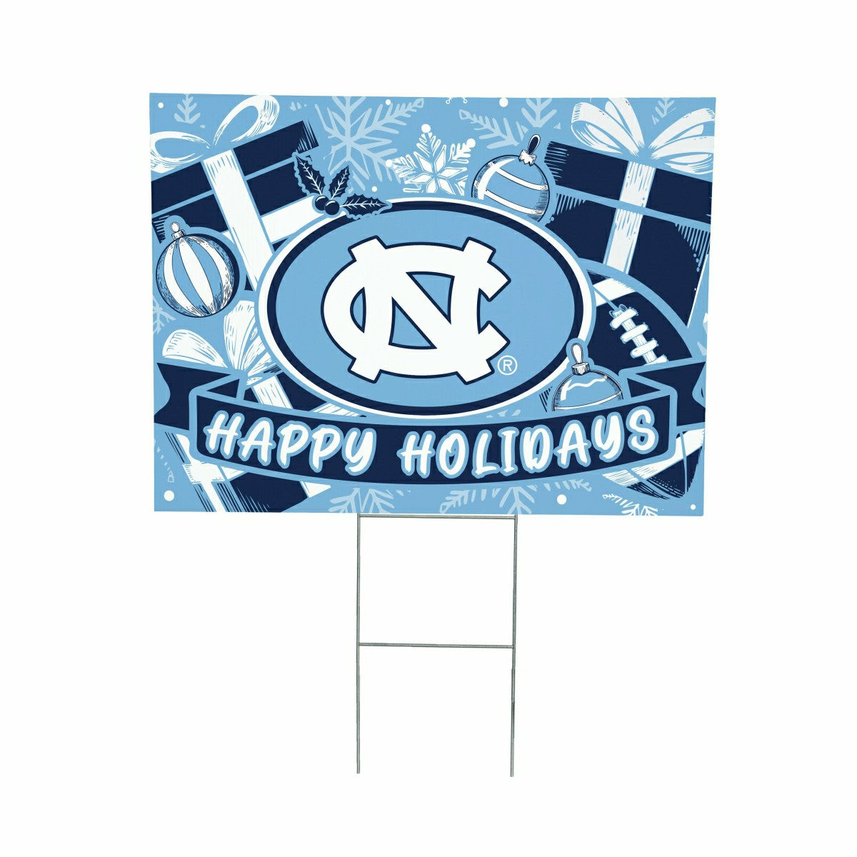 Team Sports America Everyday - University of North Carolina Yard Sign, Holiday