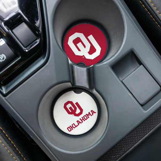 Team Sports America Recommended - University of Oklahoma Car Coaster Set, 2pc