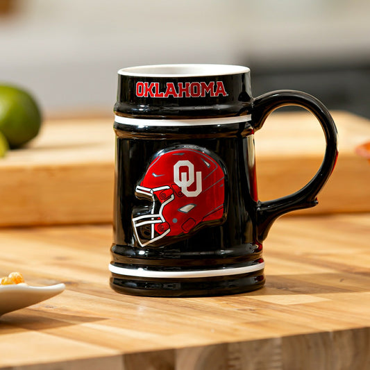 Team Sports America Signature - University of Oklahoma Ceramic Stein Cup, 24oz