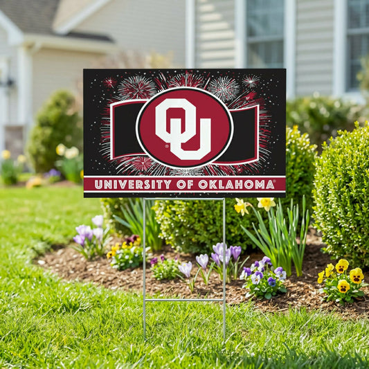 Team Sports America Best Seller - University of Oklahoma Yard Sign, Patriotic