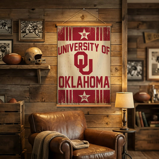 Team Sports America Recommended - University of Oklahoma, Canvas Wall Tapestry, Medium, 36x24