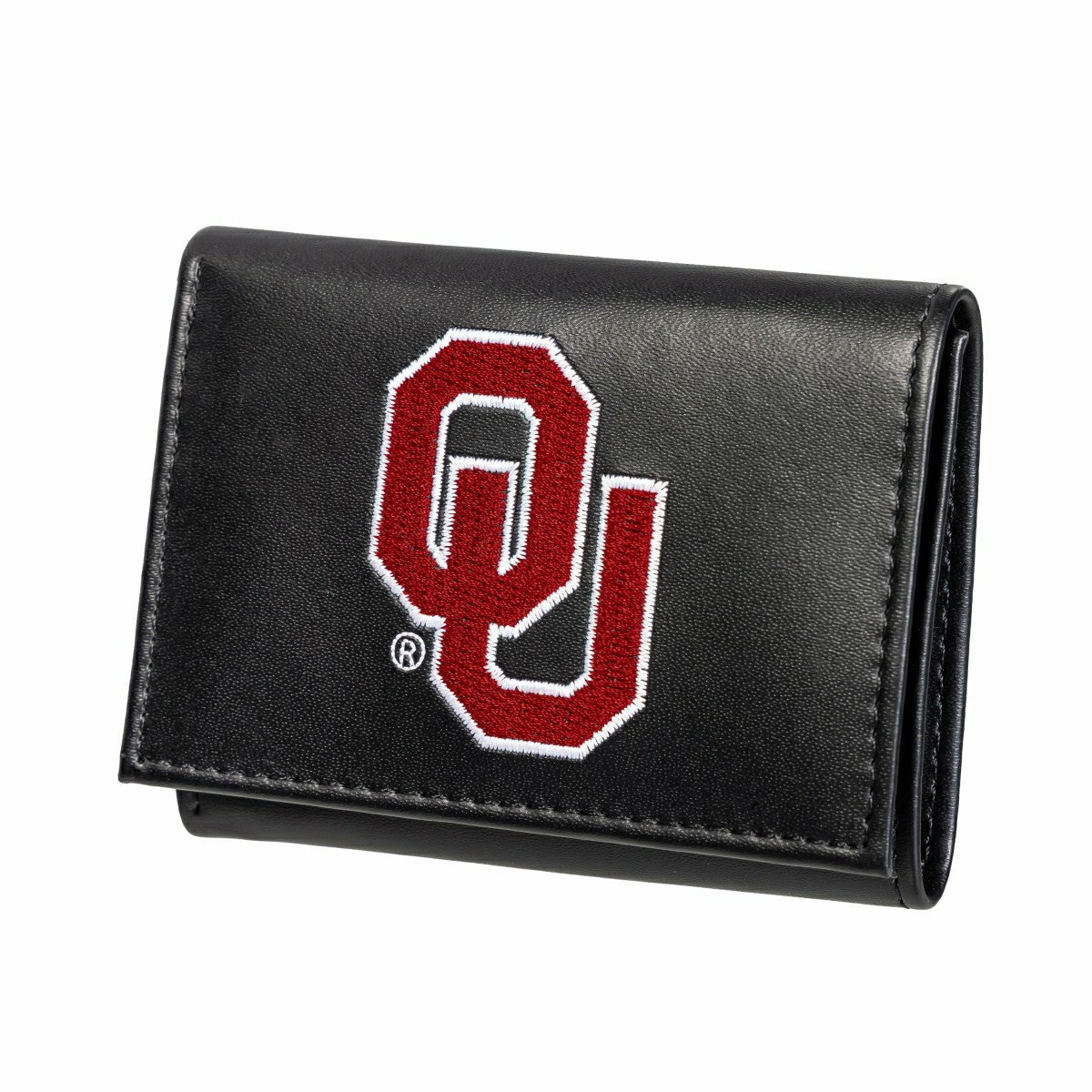 Team Sports America Everyday - University of Oklahoma Black Tri-Fold Embroidered Wallet w/ RFID Blocking