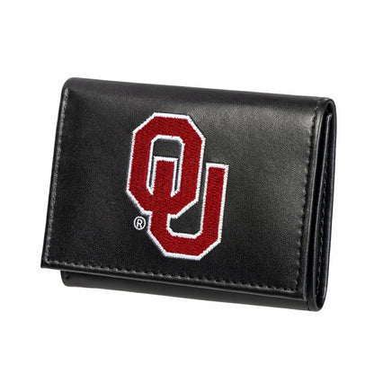 Team Sports America Everyday - University of Oklahoma Black Tri-Fold Embroidered Wallet w/ RFID Blocking