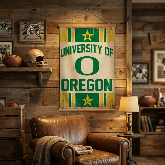 Team Sports America Exclusive - University of Oregon, Canvas Wall Tapestry, Medium, 36x24