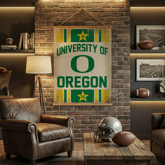 Team Sports America Signature - University of Oregon, Canvas Wall Tapestry, Large, 54x36