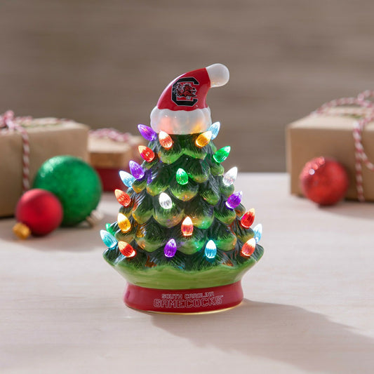 Team Sports America Value - 8" LED Ceramic Christmas Tree, University of South Carolina