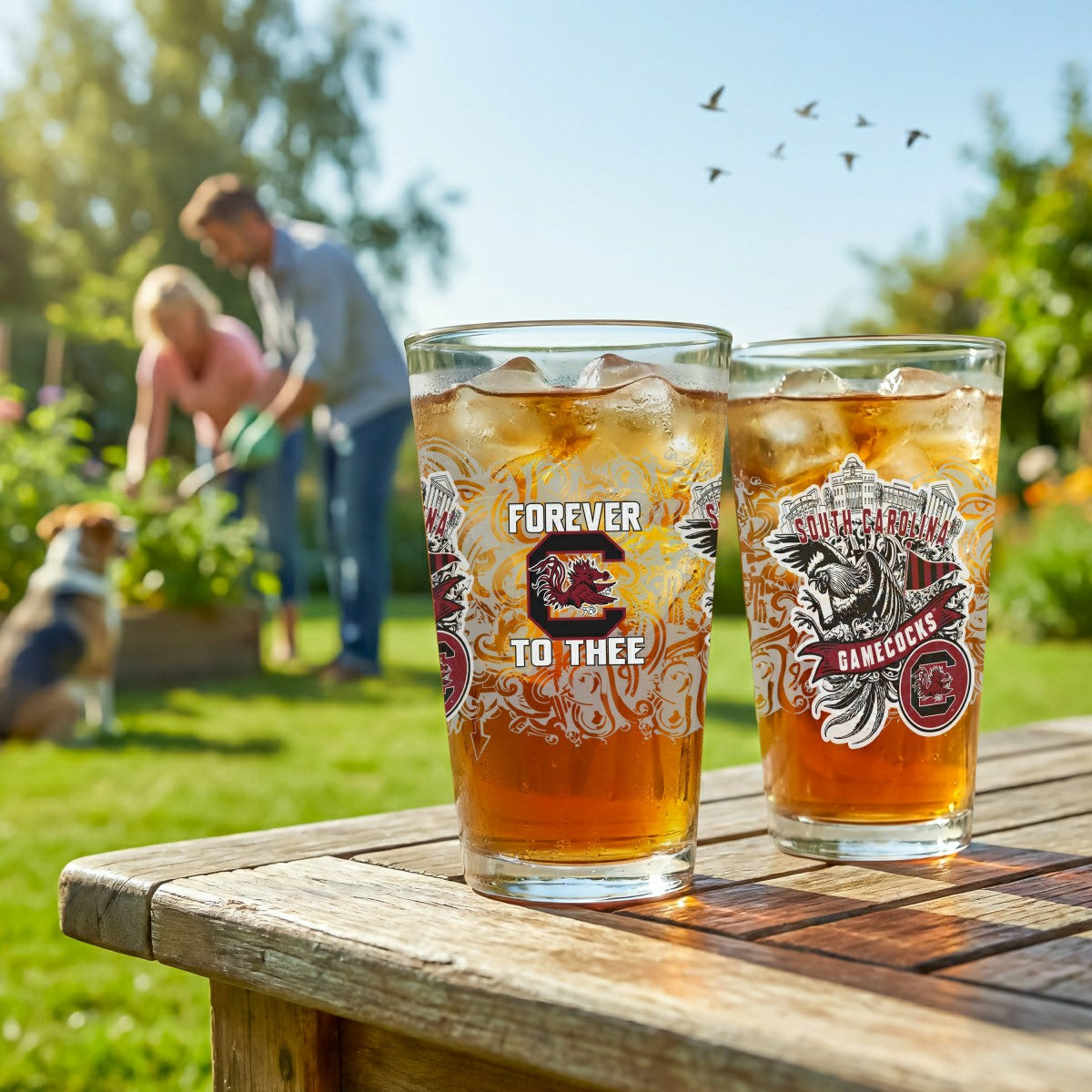 Team Sports America Everyday - University of South Carolina 16oz Glass pint, Set of 2
