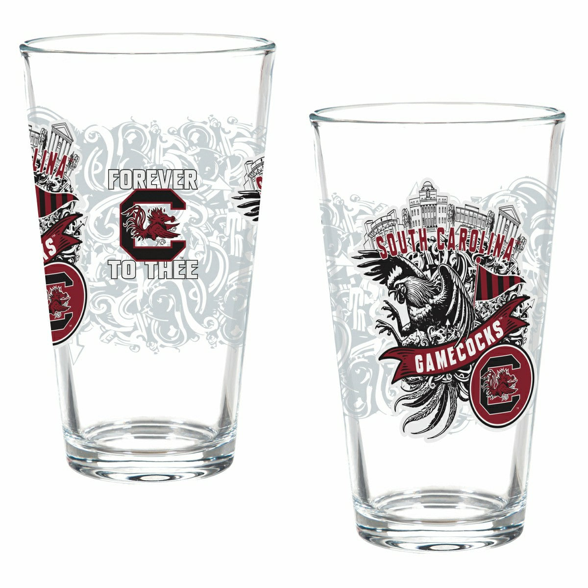 Team Sports America Everyday - University of South Carolina 16oz Glass pint, Set of 2