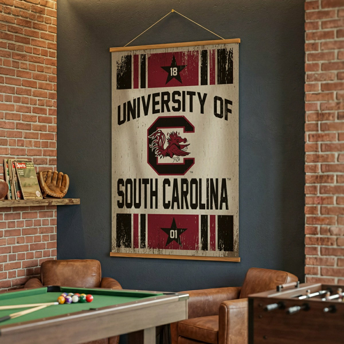 Team Sports America Best Seller - University of South Carolina, Canvas Wall Tapestry, Large, 54x36