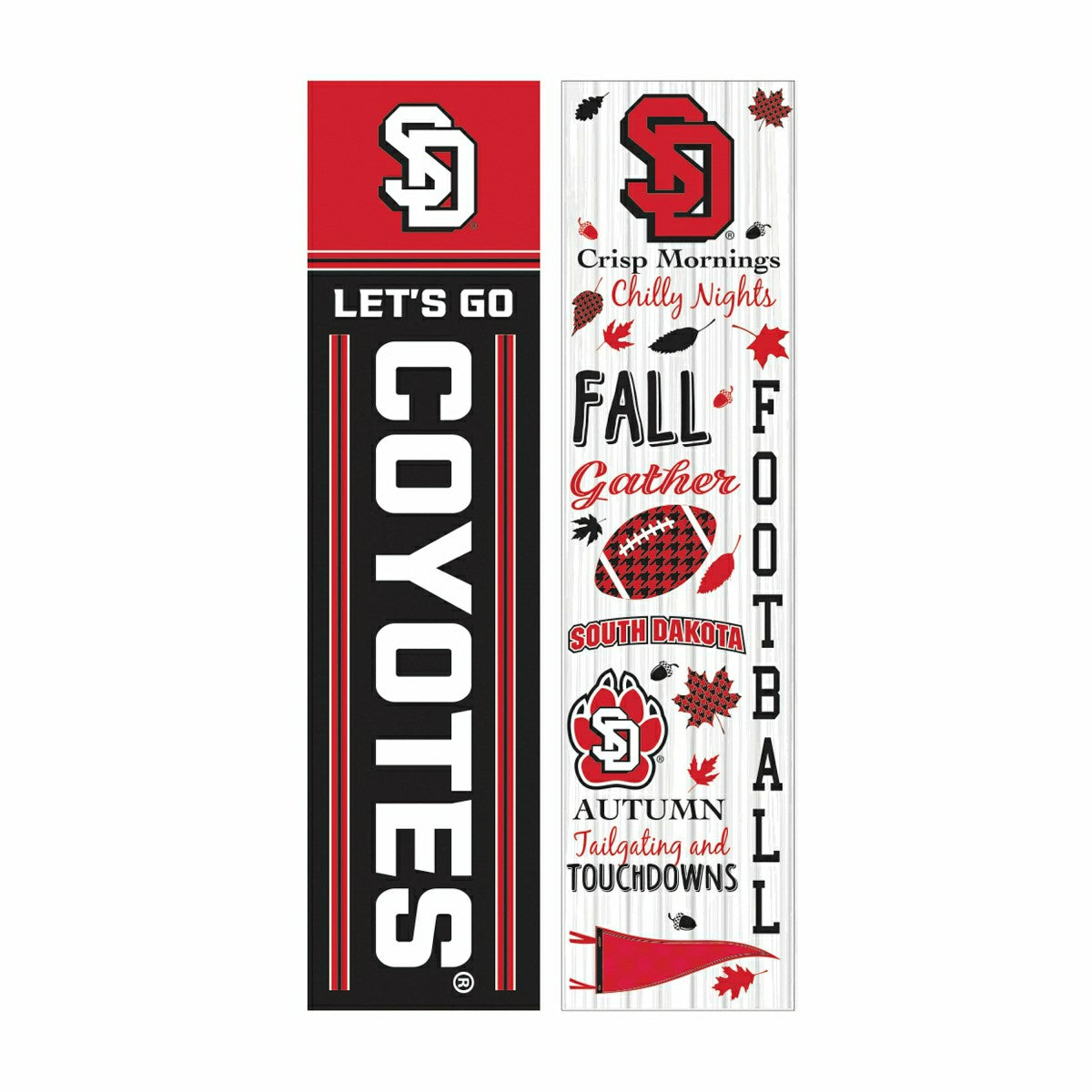 Team Sports America Recommended - 46" Double Sided Leaner, University of South Dakota, Fall Seasonal