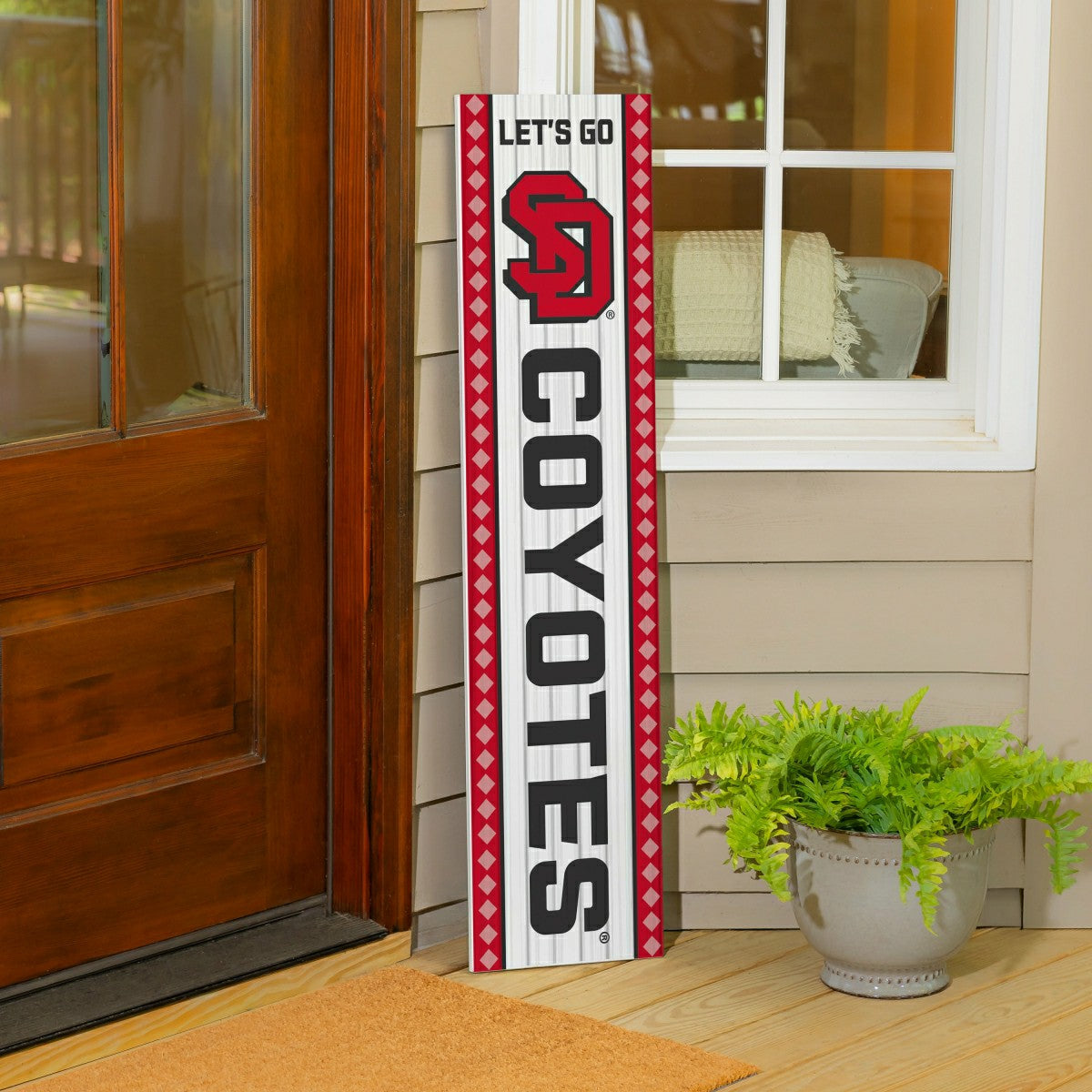 Team Sports America Exclusive - 47" Double Sided Leaner, University of South Dakota, Christmas