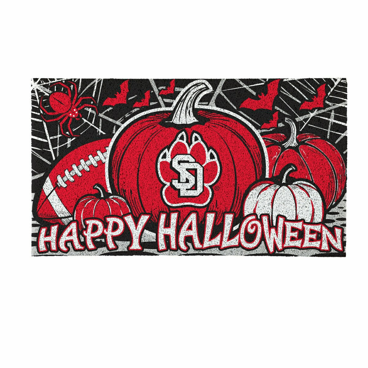 Team Sports America Signature - University of South Dakota Halloween PVC Mat, 28"x16"