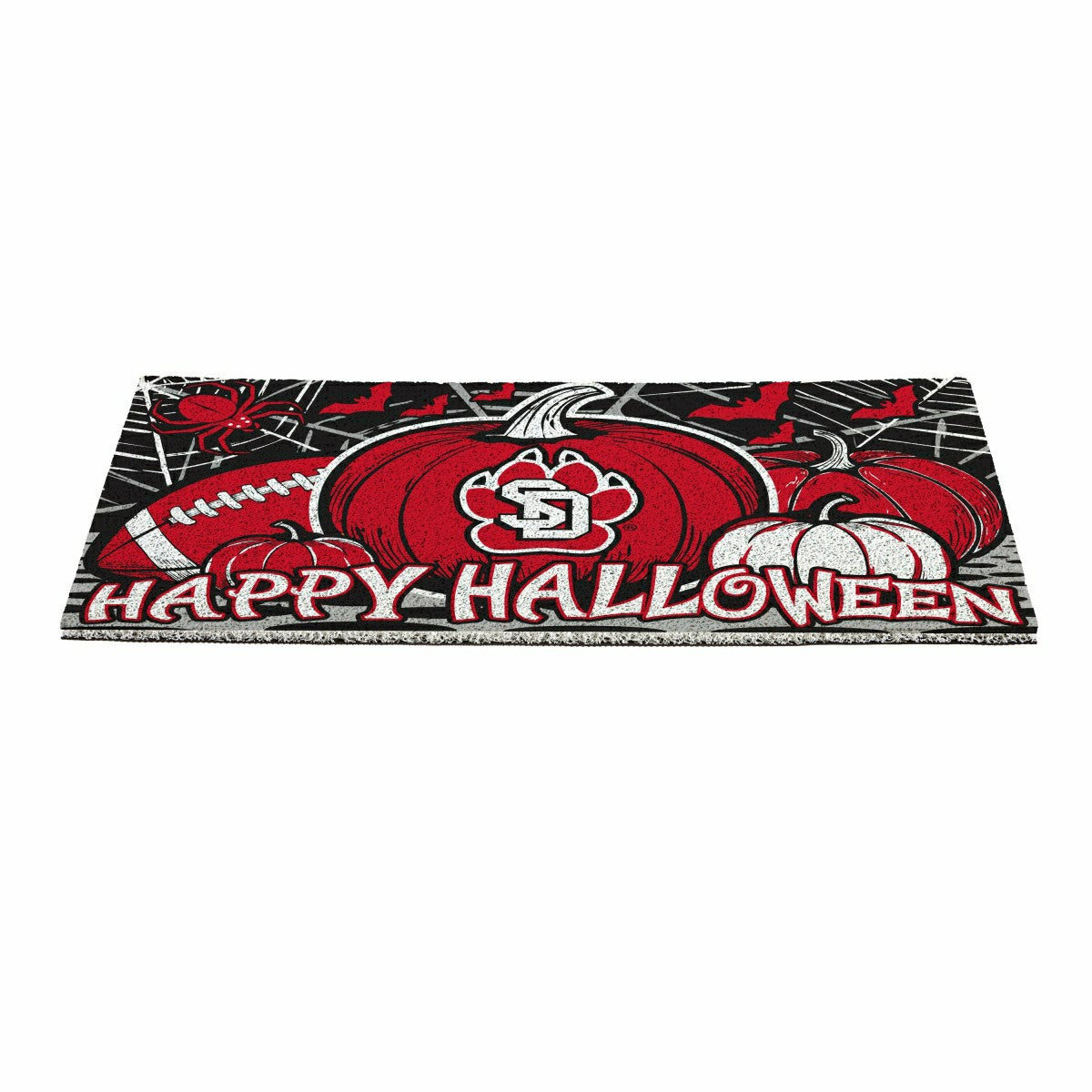 Team Sports America Signature - University of South Dakota Halloween PVC Mat, 28"x16"