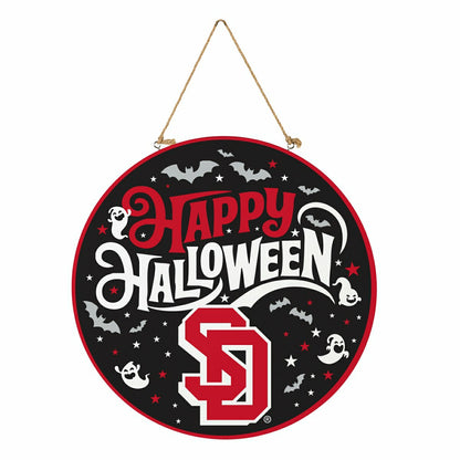 Team Sports America Essential - University of South Dakota Halloween Round Door Décor with Hanging Rop