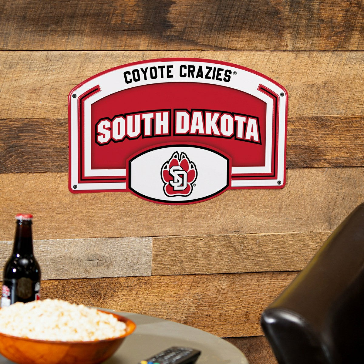 Team Sports America Everyday - University of South Dakota USA Embossed Steel Wall Sign, 11" x 17"