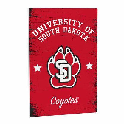 Team Sports America Recommended - University of South Dakota Wood Wall Sign, 16x24