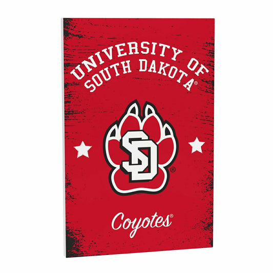 Team Sports America Recommended - University of South Dakota Wood Wall Sign, 16x24