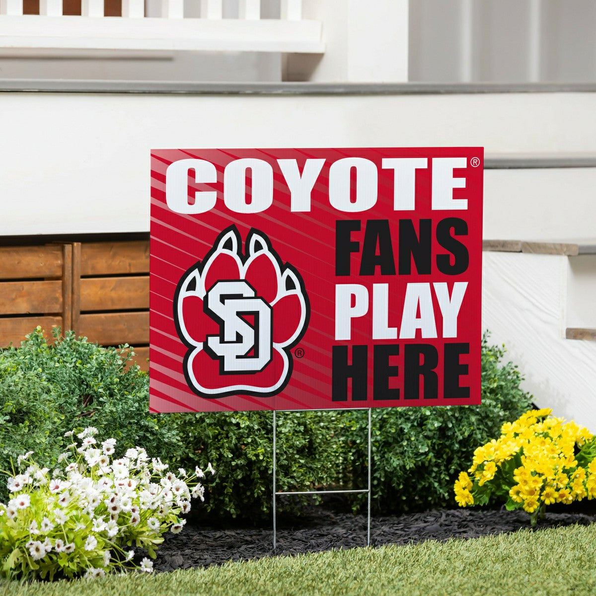 Team Sports America Exclusive - University of South Dakota Coroplast Yard Sign "Fans Play Here"