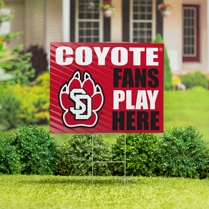 Team Sports America Exclusive - University of South Dakota Coroplast Yard Sign "Fans Play Here"