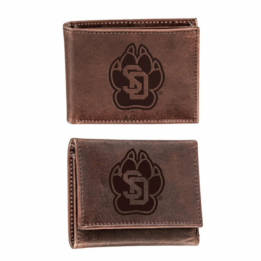 Team Sports America Essential - University of South Dakota, Bi-Fold and Tri-Fold Wallet Gift Set, Brow