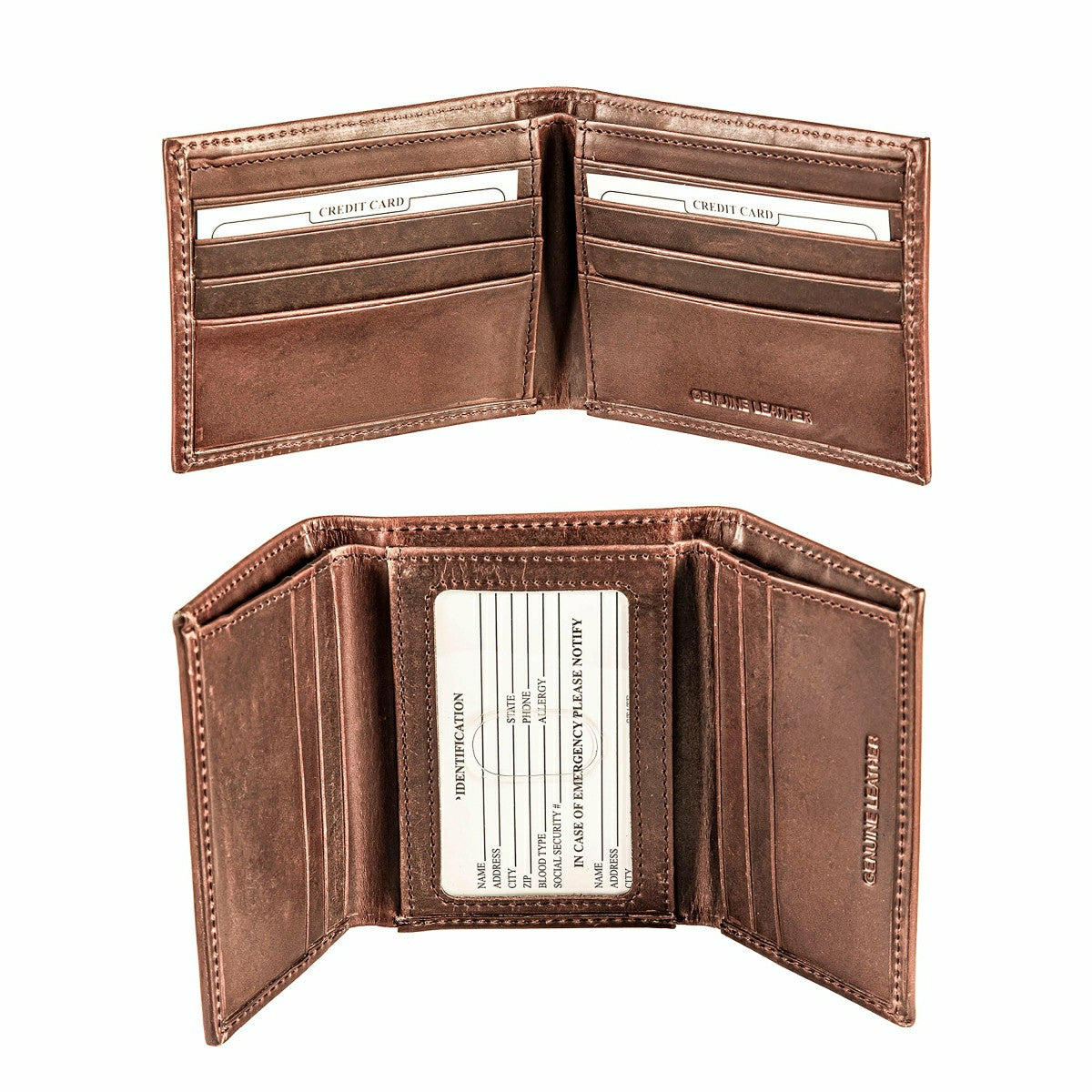 Team Sports America Essential - University of South Dakota, Bi-Fold and Tri-Fold Wallet Gift Set, Brow