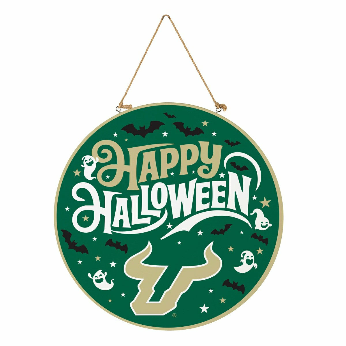 Team Sports America Recommended - University of South Florida Halloween Round Door Décor with Hanging Ro
