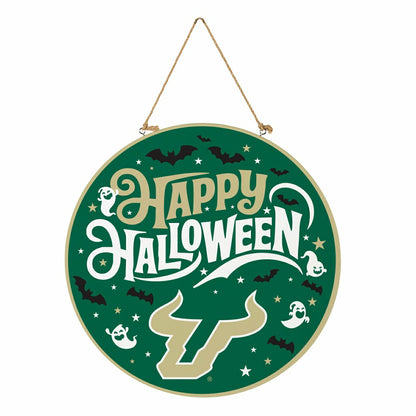 Team Sports America Recommended - University of South Florida Halloween Round Door Décor with Hanging Ro