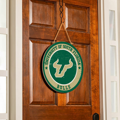 Team Sports America Trending - University of South Florida Round Door Décor with Hanging Rope, 18x18