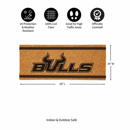 Team Sports America Exclusive - University of South Florida Extra Large One Color Coir Mat, 60"x24"