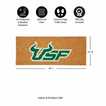 Team Sports America Signature - University of South Florida Extra Large Full Color Coir Mat, 60"x24"