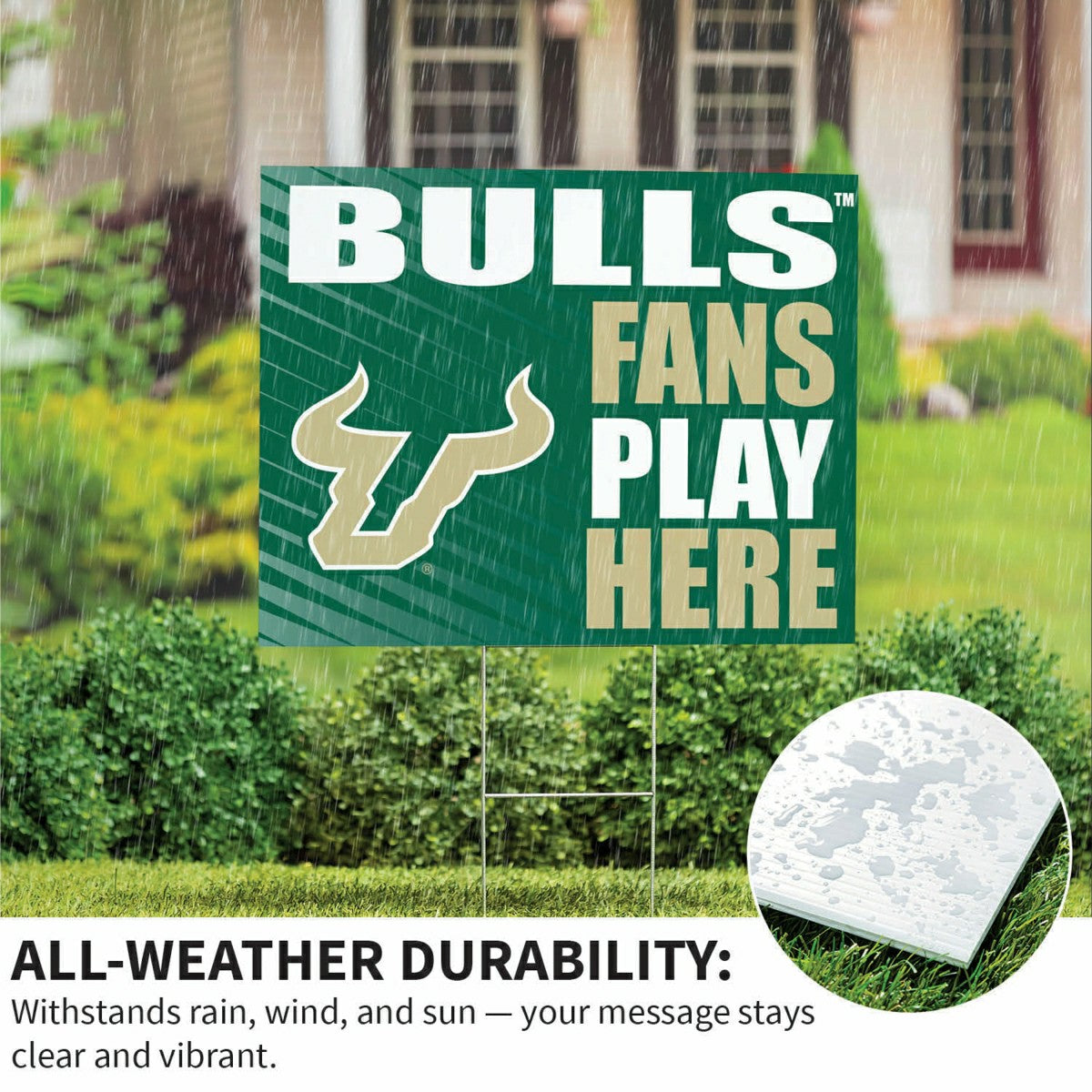 Team Sports America Value - University of South Florida Coroplast Yard Sign "Fans Play Here"