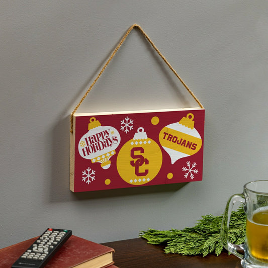 Team Sports America Recommended - University of Southern California Holiday Wood Wall Sign, 6x11