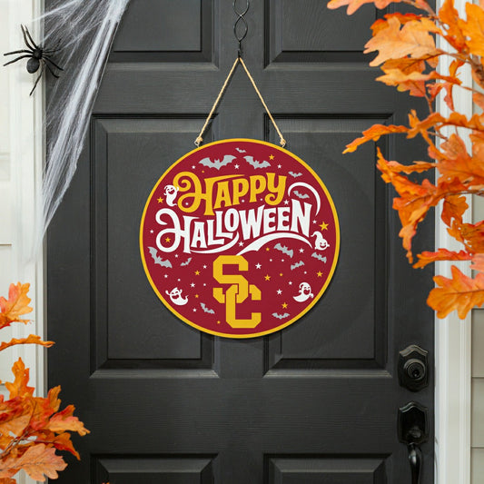 Team Sports America Essential - University of Southern California Halloween Round Door Décor with Hang