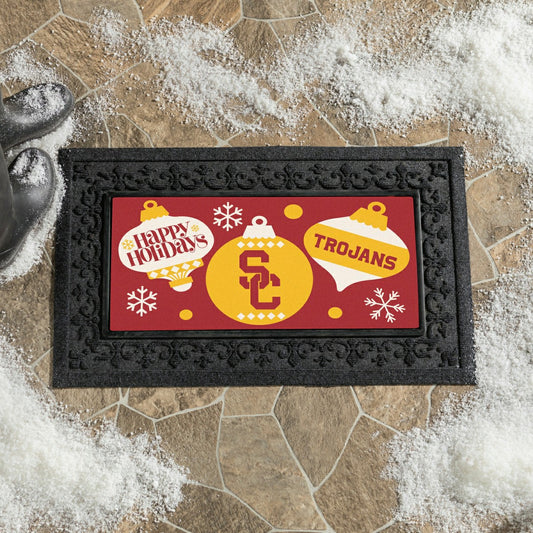 Team Sports America Everyday - University of Southern California Holiday Flocked Coir Sassafras Switc