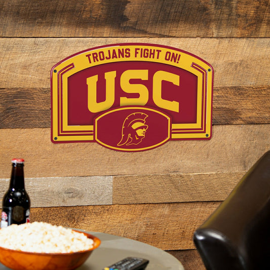 Team Sports America Trending - University of Southern California USA Embossed Steel Wall Sign, 11" x