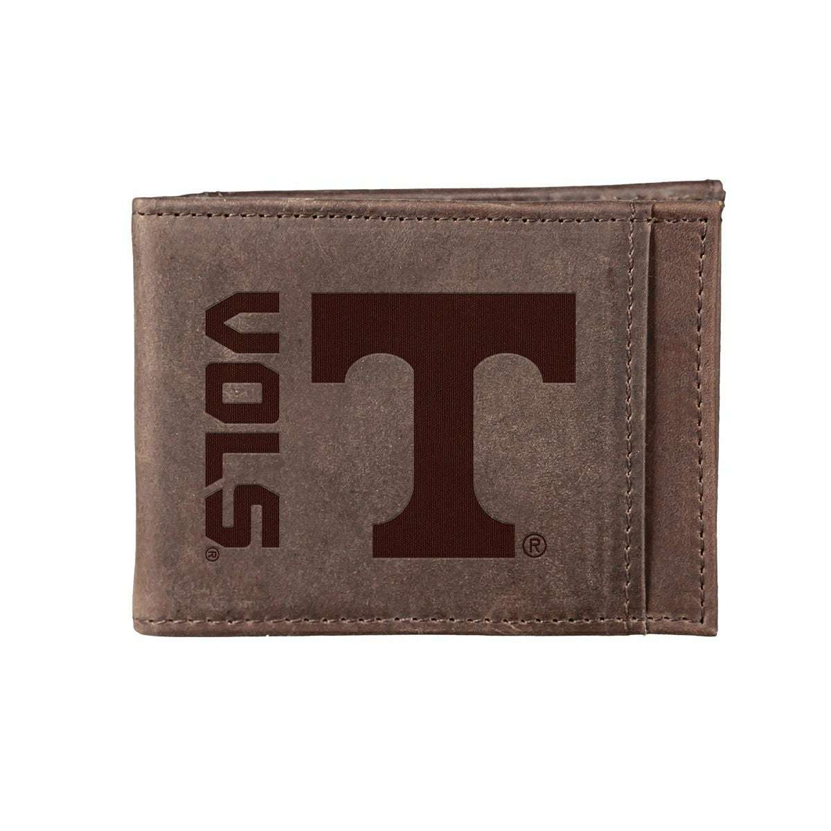 Team Sports America Recommended - Front Pocket Wallet w/ RFID Blocking, University of Tennessee, Brown