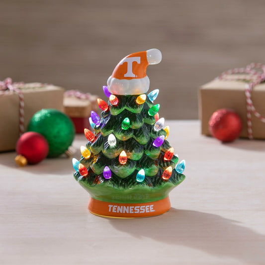 Team Sports America Recommended - 8" LED Ceramic Christmas Tree, University of Tennessee