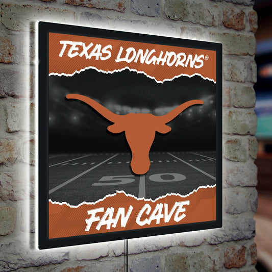 Team Sports America Classic - University of Texas 23"H x 23"L LED Wall Decor, Edgelite, Square