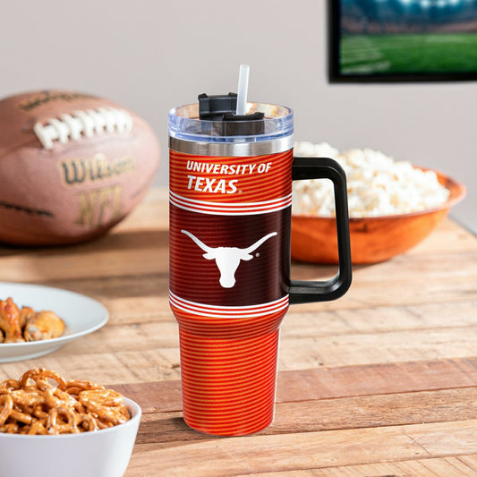 Team Sports America Recommended - 40oz Stainless Steel Canyon Cup w/ Straw, University of Texas