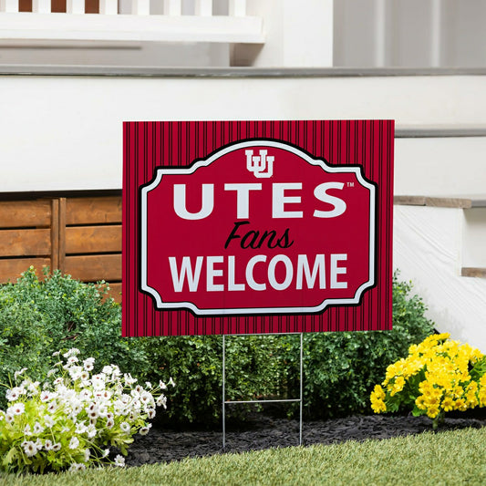 Team Sports America Trending - University of Utah Coroplast Yard Sign, "Fans Welcome"