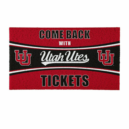 Team Sports America Value - 28" x 16" PVC Trapper Mat, Come Back with Tickets, University of Utah
