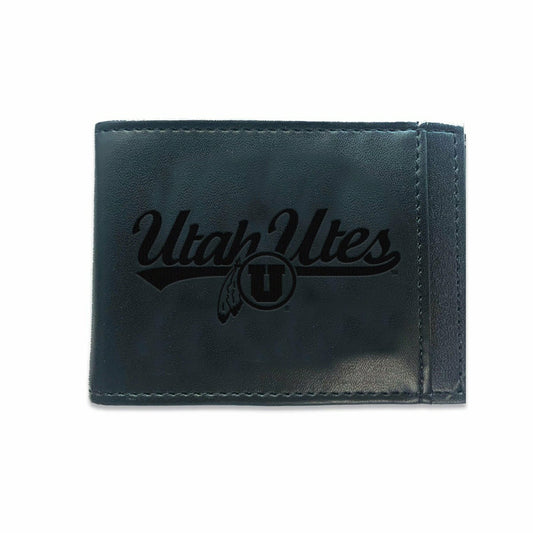 Team Sports America Exclusive - Front Pocket Wallet w/ RFID Blocking, University of Utah, Black