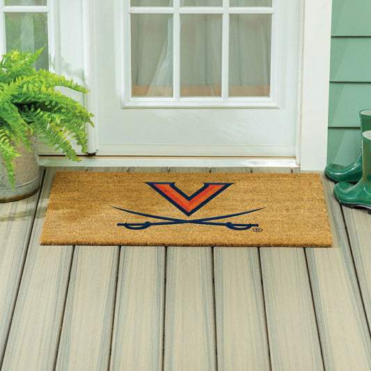 Team Sports America Exclusive - University of Virginia Large Full Color Coir Mat, 36"x24"