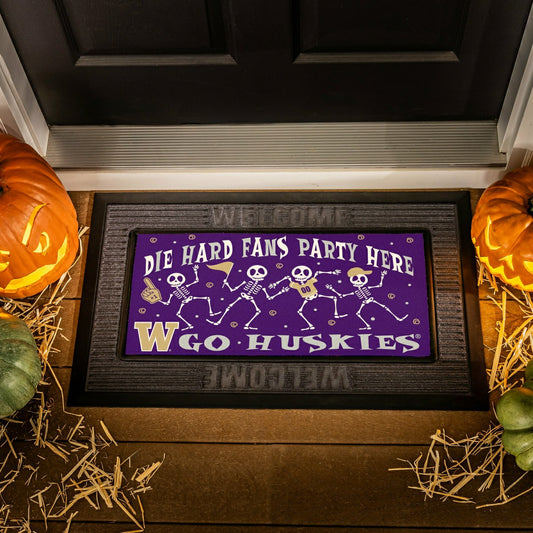 Team Sports America Essential - University of Washington Flocked Coir Halloween Sassafras Switch Mat,