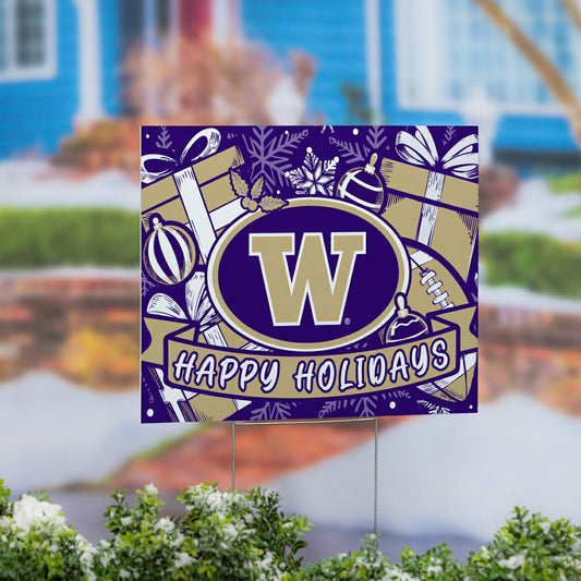 Team Sports America Best Seller - University of Washington Yard Sign, Holiday