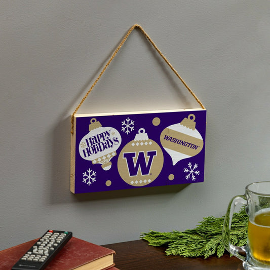 Team Sports America Classic - University of Washington Holiday Wood Wall Sign, 6x11