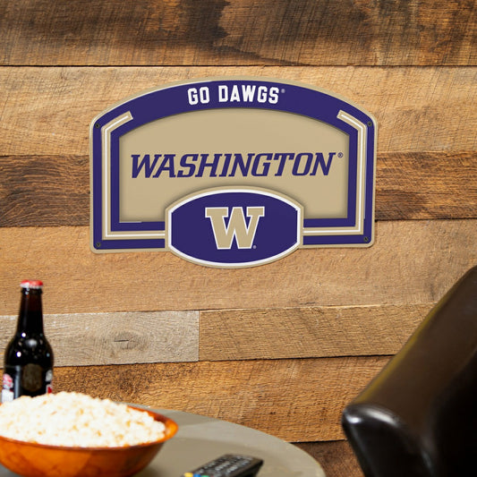 Team Sports America Recommended - University of Washington USA Embossed Steel Wall Sign, 11" x 17"