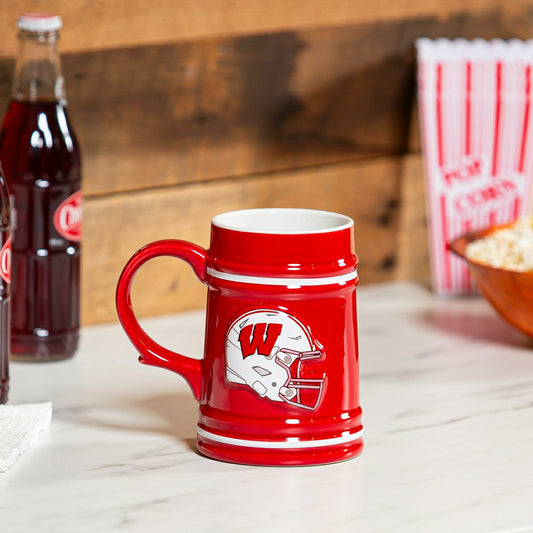 Team Sports America Exclusive - University of Wisconsin-Madison Ceramic Stein Cup, 24oz